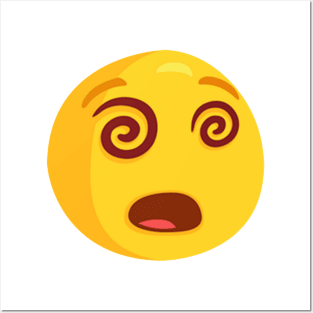 Dizzy Confused Emoji Posters and Art